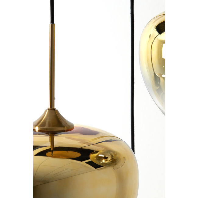 Light en Living Hanglamp 3L Ø40x160 cm MAYSON glas  goud-helder+goud