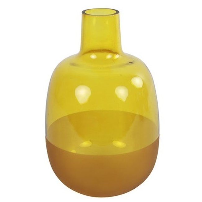 Countryfield Fles 2-tone Claudia geel - Sfeervolle vaas in 2 maten