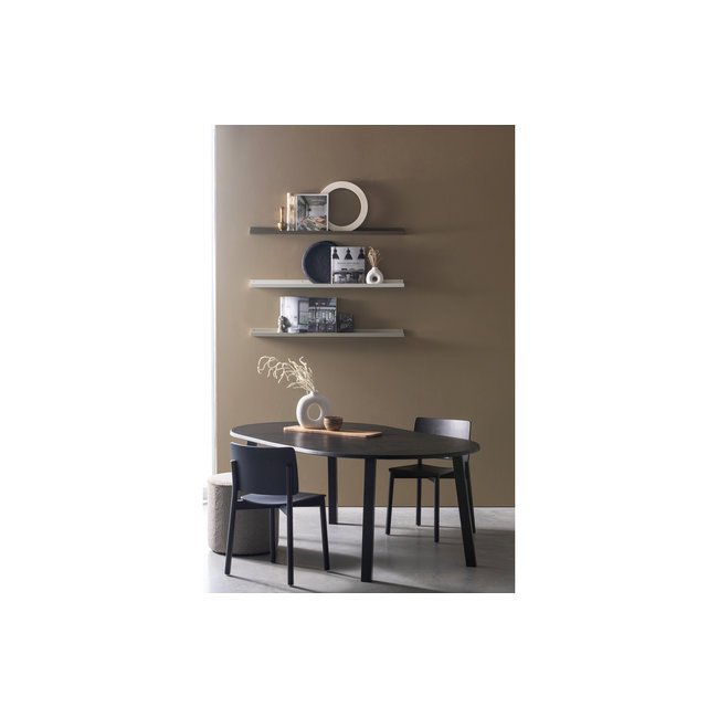 Woood Lange Jan Uitschuifbare Eettafel Rond Eiken Blacknight [fsc]