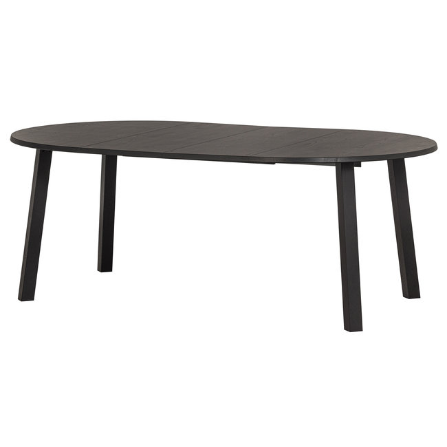 Woood Lange Jan Uitschuifbare Eettafel Rond Eiken Blacknight [fsc]