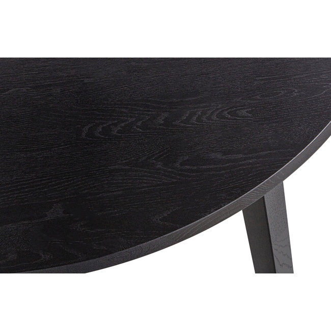 Woood Lange Jan Uitschuifbare Eettafel Rond Eiken Blacknight [fsc]