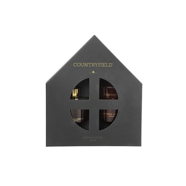 Countryfield Countryfield Elegance Gift Box - Geurstokjes en Geurkaars Rood