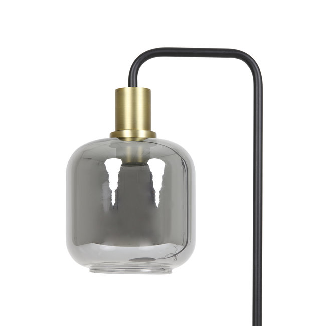 Light en Living Tafellamp LEKAR 27x18x58 cm - Antiek Brons met Smoke Glas