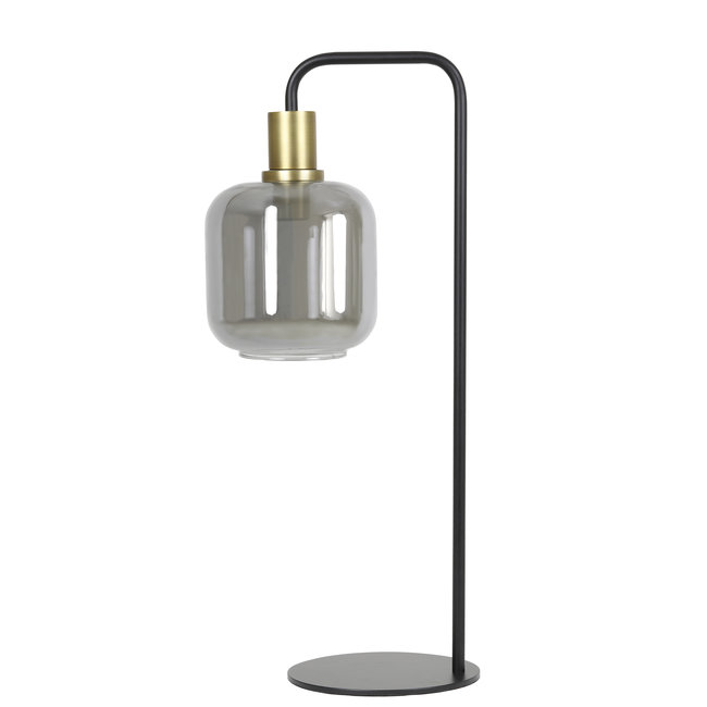 Light en Living Tafellamp 27x18x58 cm LEKAR antiek  brons+smoke glas