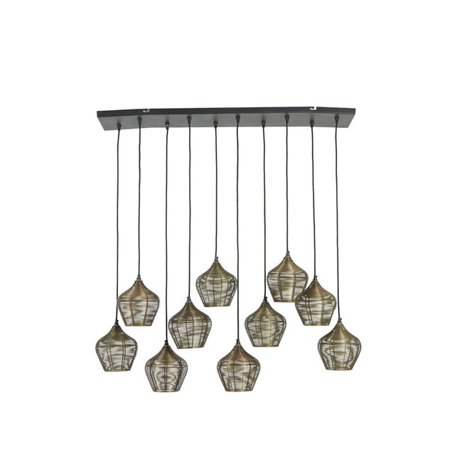 Light en Living Hanglamp 10L 120x25x29,5 cm ALVARO antiek brons