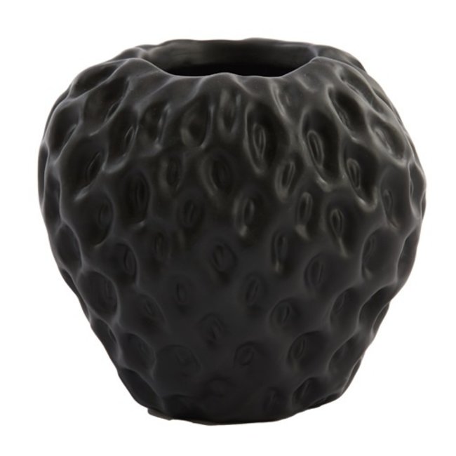 Light en Living Vaas Strawberry zwart - Unieke aardbeivormige vaas - 15x14,5x14,5 cm