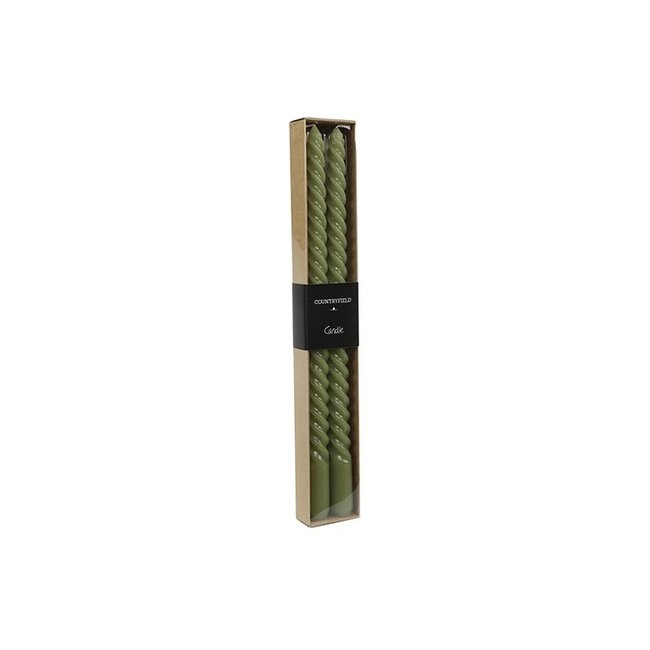 Countryfield Kaars Twirly set 2 kaarsen lichtgroen - diverse afmetingen