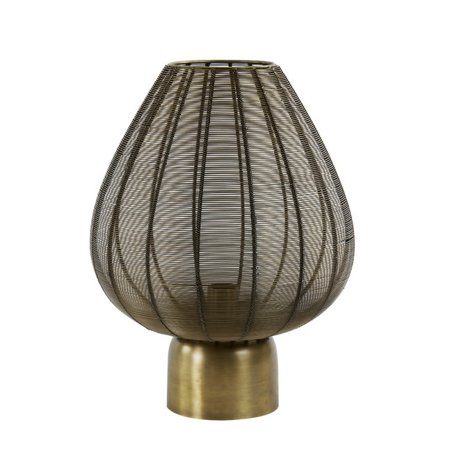 Light en Living Tafellamp Suneko antiek brons - Ø 25 x 34 cm
