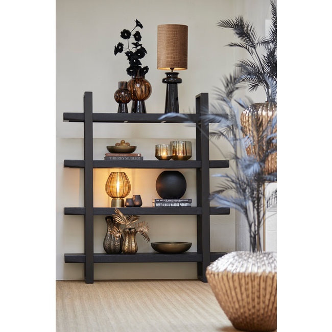 Light en Living Tafellamp Suneko antiek brons - Ø 25 x 34 cm