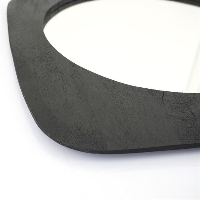 By Boo Organische Spiegel Moku Small - Zwart Mangohout