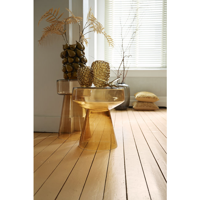 Light en Living Vaas NATALIA keramiek geel-bruin - 2 afmetingen
