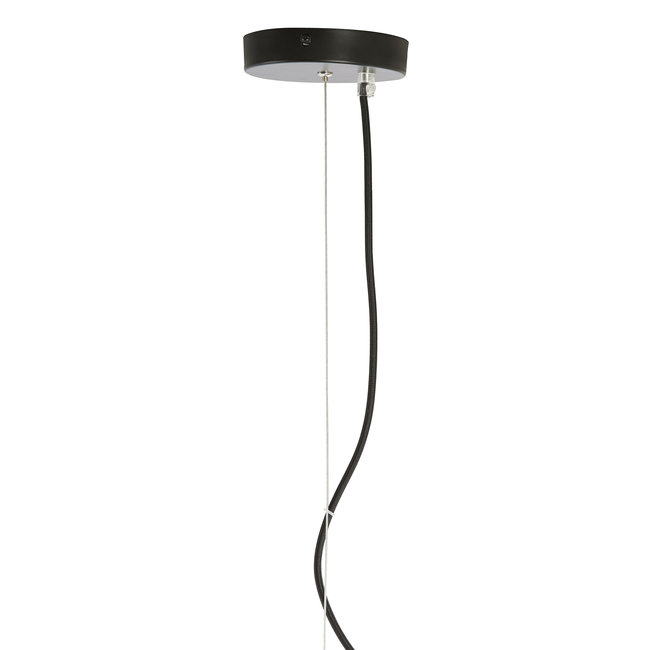 Light en Living Hanglamp MISTY glas  smoke+mat zwart - 2 maten