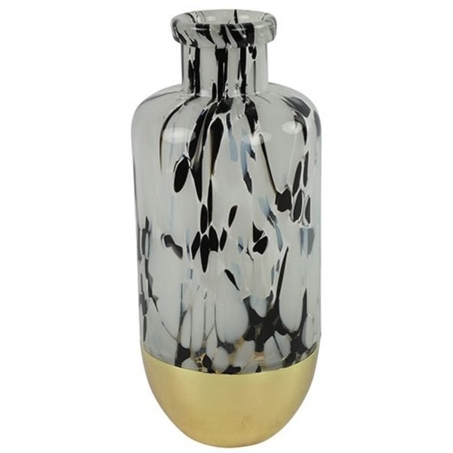Countryfield Vaas Bilbao fles zwart wit goud L
