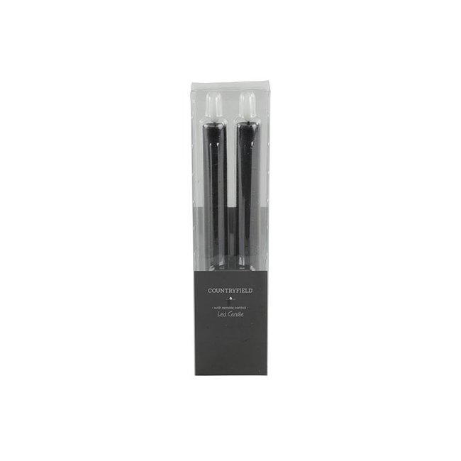 Countryfield LED Licht Dinerkaars Lyon rustiek zwart - set van 2