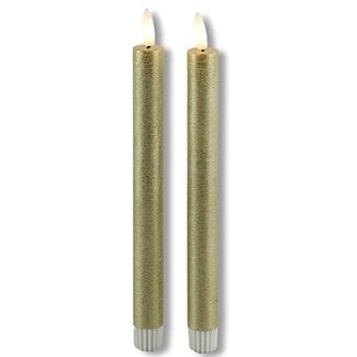 Countryfield LED Licht Dinerkaars Lyon rustiek goud - set van 2
