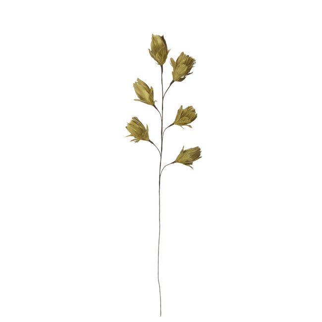 Light en Living Ornament 6 bloemen 90 cm TULIP  okergeel