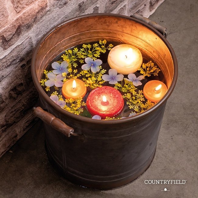 Countryfield Drijfkaars Bollie set van 3 roze - diverse afmetingen
