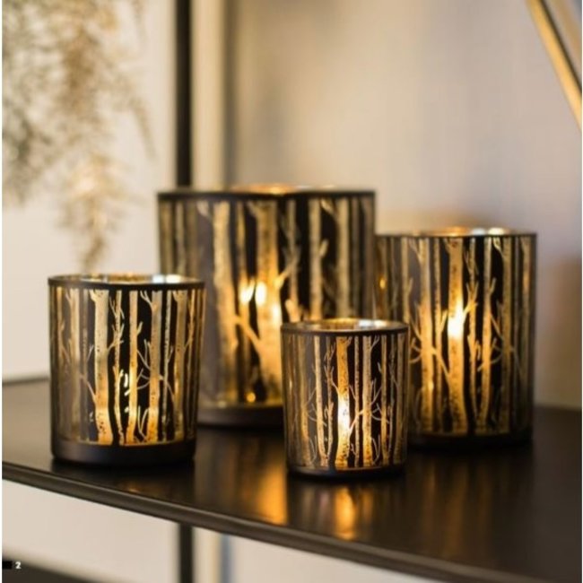 Countryfield Theelicht Ginie XL zwart - Sfeervol Bosdesign