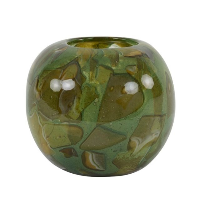 Light en Living Vaas BEAUFORT Glas Donker Olijfgroen Ø18x15,5 cm