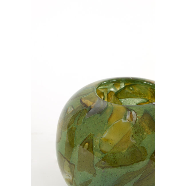 Light en Living Vaas BEAUFORT Glas Donker Olijfgroen Ø18x15,5 cm