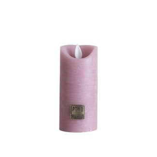PTMD LED Licht Kaars rustiek roze met beweegbare vlam XS