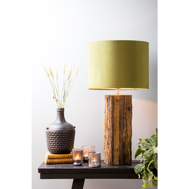Light en Living Kap cilinder 40-40-30 cm VELOURS olive green