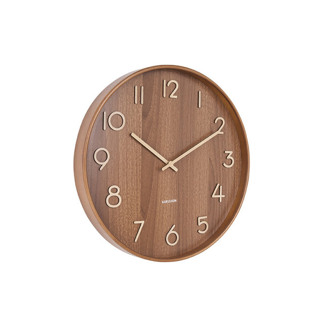 Karlsson Wandklok Pure Medium Dark Wood Ø 40 cm