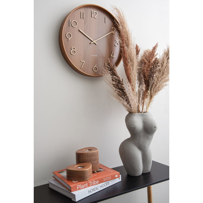 Karlsson Wandklok Pure Medium Dark Wood Ø 40 cm