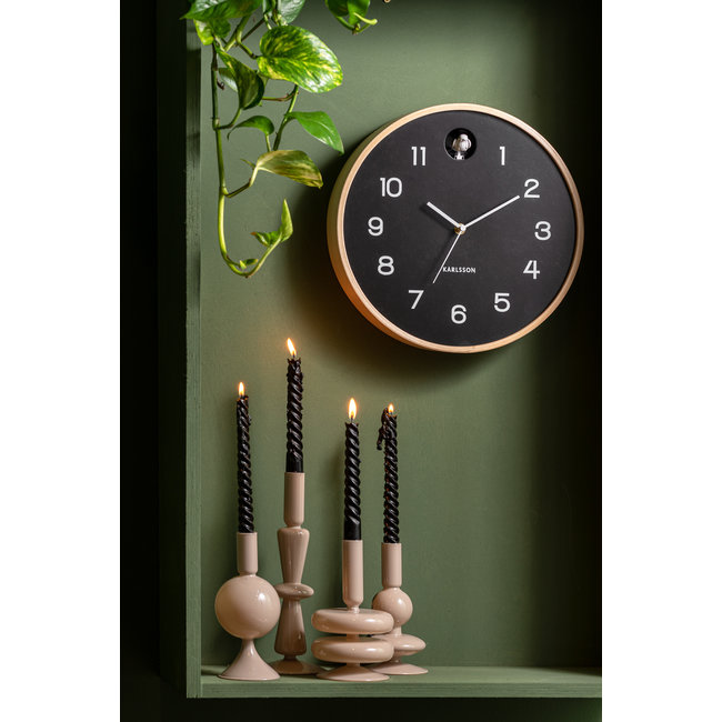 Karlsson Wandklok Natural Cuckoo zwart Ø 31.5 cm