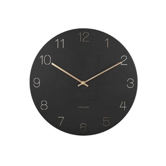 Karlsson Wandklok Charm Engraved Numbers zwart  Ø 40 cm