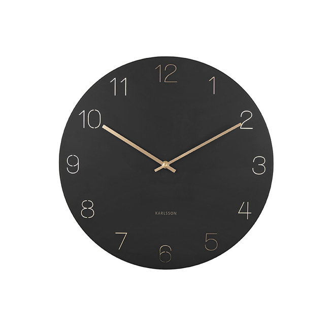 Karlsson Wandklok Charm Engraved Numbers zwart  Ø 40 cm