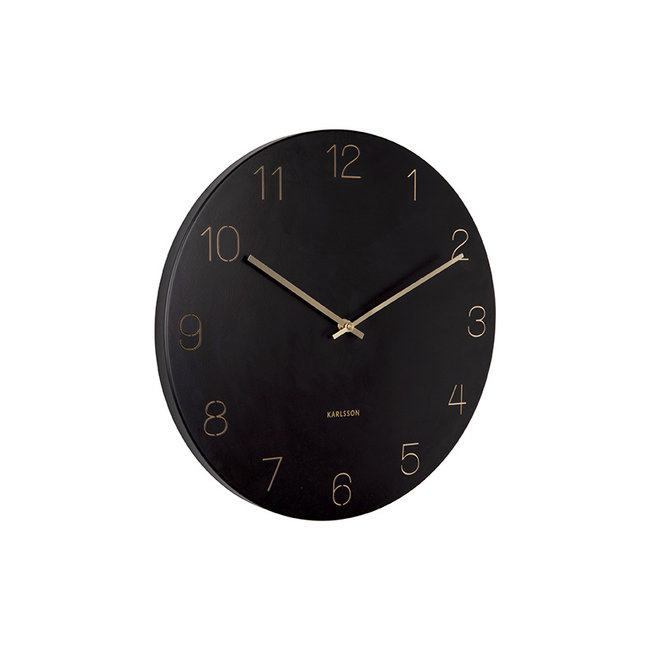 Karlsson Wandklok Charm Engraved Numbers zwart  Ø 40 cm