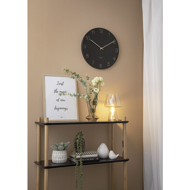 Karlsson Wandklok Charm Engraved Numbers zwart  Ø 40 cm