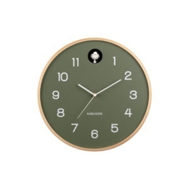 Karlsson Wandklok Natural Cuckoo groen Ø 31.5 cm