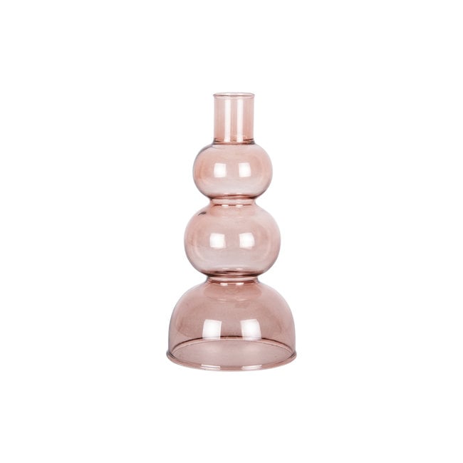 Present Time Kandelaar Layered Circles roze