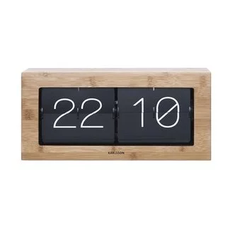 Karlsson Wand-/Tafelklok Boxed Flip XL Bamboo