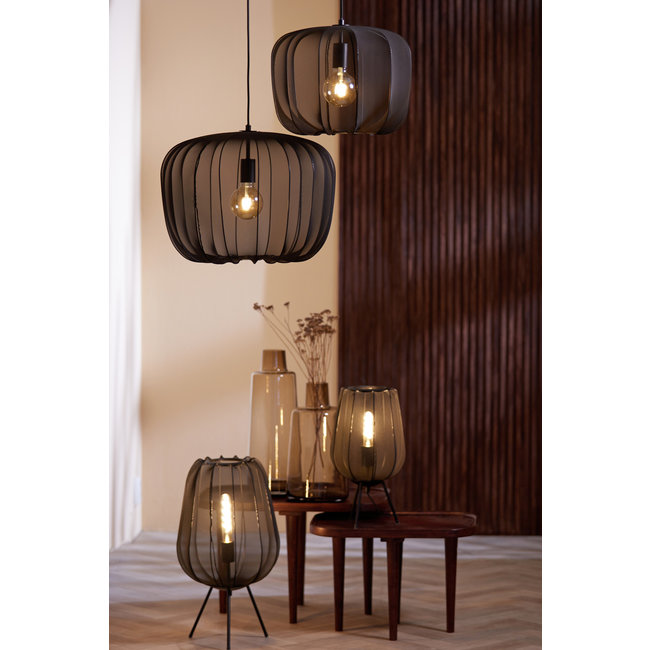 Light en Living Hanglamp PLUMERIA zwart Ø40x30 cm - Sfeervolle Designverlichting