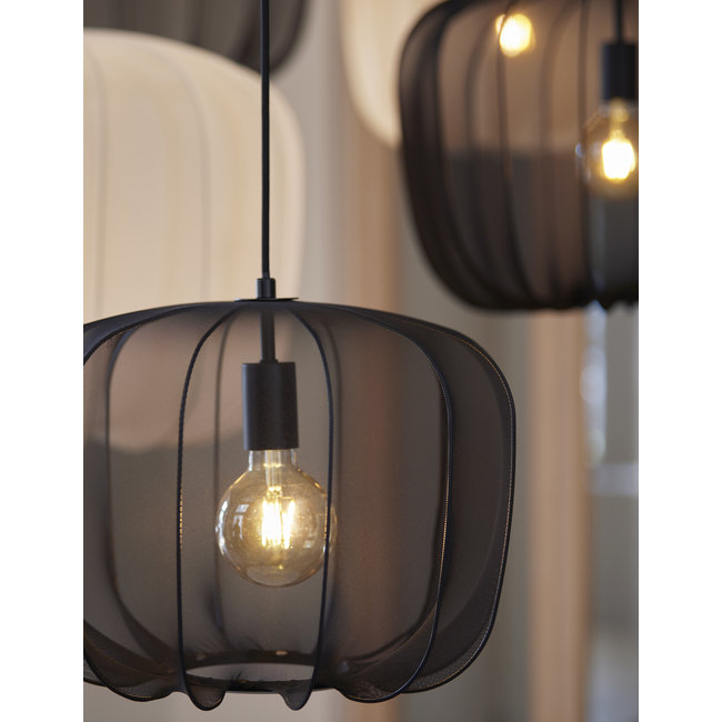 Light en Living Hanglamp PLUMERIA zwart Ø40x30 cm - Sfeervolle Designverlichting