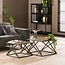 WoonStijl Salontafel set van 2 X cross metallic