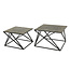 WoonStijl Salontafel set van 2 X cross metallic
