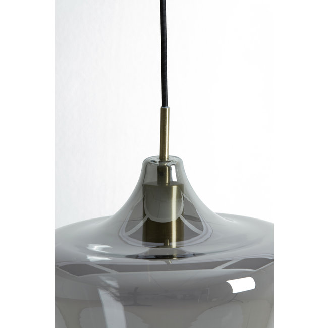 Light en Living Hanglamp Ø22x21 cm SOLLY antiek brons+smoke glas