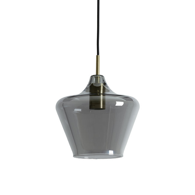 Light en Living Hanglamp Ø22x21 cm SOLLY antiek brons+smoke glas
