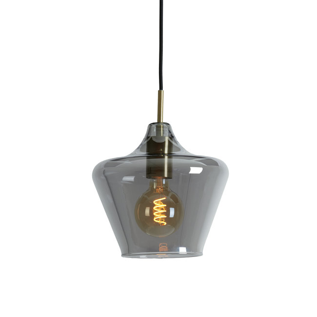 Light en Living Hanglamp Ø22x21 cm SOLLY antiek brons+smoke glas