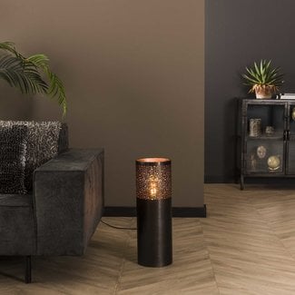WoonStijl Vloerlamp Ø20 cilinder 60cm / Zwart nikkel