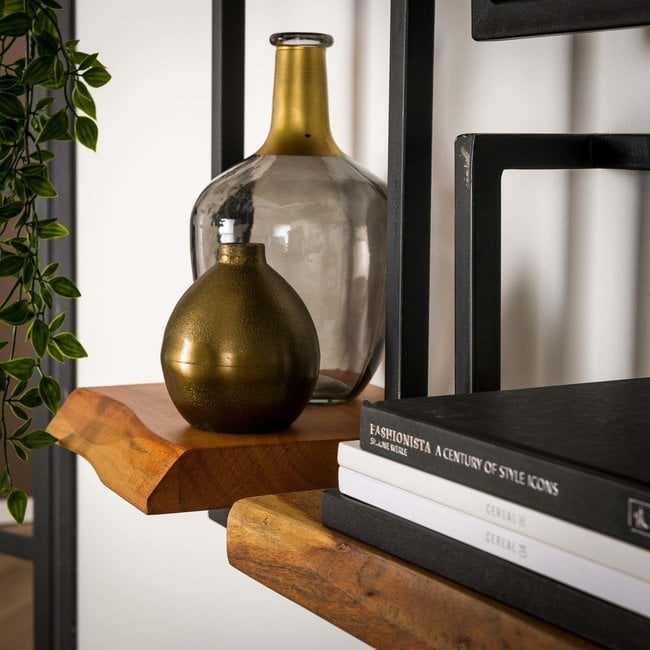 WoonStijl Set Wandplanken Live Edge Groot - Industrieel Acaciahout