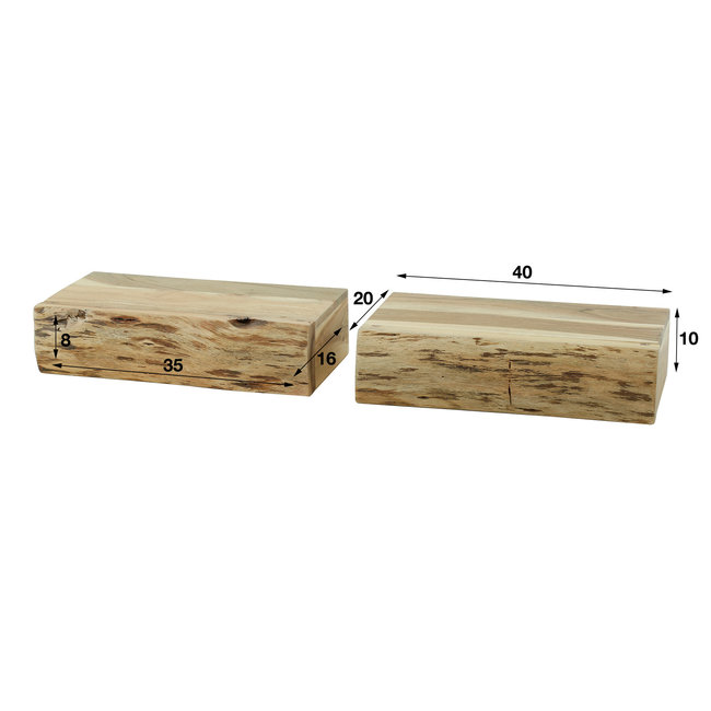 WoonStijl Nachtkastje 1 lade set van 2 tree L acacia
