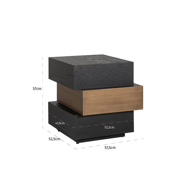 Richmond Interiors  Bijzettafel Cambon 3-laags (Dark coffee)