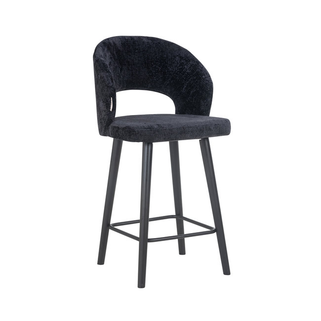 Richmond Interiors  Counterstoel Savoy black chenille - Showroommodel