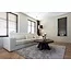 Richmond Interiors  Bank Felix lounge links rond + 2.5 zitter white chenille (Bergen 900 white chenille)