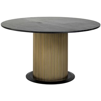 Richmond Interiors  Eettafel Ironville Ø140 zwart goud
